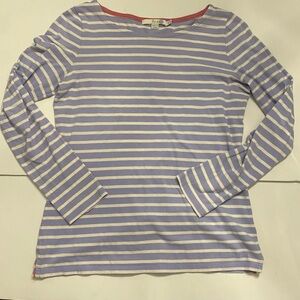 Boden Striped Purple and White Top Long Sleeve Shirt 4